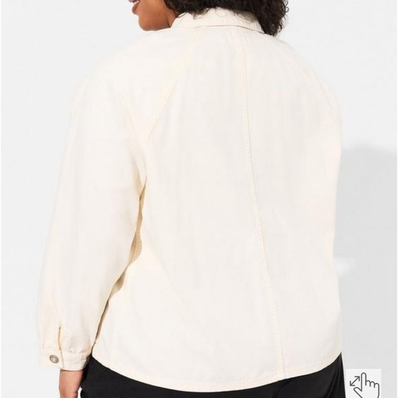 Torrid Canvas Raglan Chore Minimalist Lightweight Jacket - Picture 3 of 8